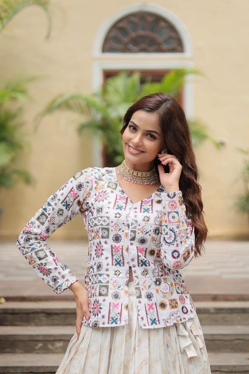 Designer Lehenga with Sequins Embroiderd work (Readymade)